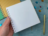 Mini white cover scrapbook Basic 6 x 6 inch Undecorated wire bound scrapbook with mixed colour pages seconds sale