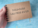 Personalised Mini leavers book, A6 blank kraft pocket custom notebook, small pocket sized autograph book for school leavers last day
