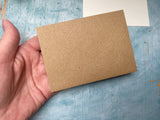 Mini envelopes with card pieces, small recycled kraft brown envelopes with cream ivory card inserts, C7 envelopes for guestbooks