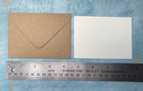 Mini envelopes with card pieces, small recycled kraft brown envelopes with cream ivory card inserts, C7 envelopes for guestbooks
