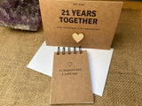 21st anniversary card & twenty one reasons why I love you gift book, 21 years together present, 21st wedding anniversary card est 2002