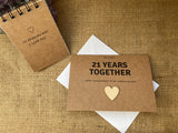 21st anniversary card & twenty one reasons why I love you gift book, 21 years together present, 21st wedding anniversary card est 2002