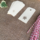 Snowflake or heart punched christmas vintage style mini tiny cream tags for Christmas gifts