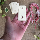 Snowflake or heart punched christmas vintage style mini tiny cream tags for Christmas gifts