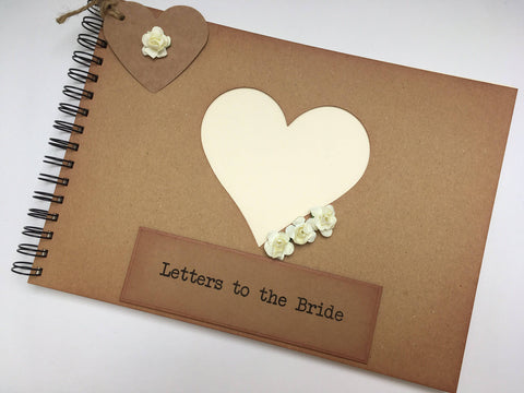letters to the bride scrapbook album, rustic wedding gift for the bride