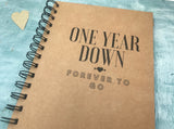 One year down forever to go blank rustic kraft bound journal notebook memory book first anniversary gift for a boyfriend