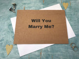 will you marry me card proposal card for getting engaged, simple kraft card proposal