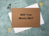 personalised custom rustic will you marry me proposal card