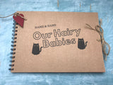 personalised pet scrapbook album our hairy babies cat lover gift, pet memory book, cat mum gift