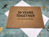 custom 30th anniversary card, 30 year anniversary card for wife, pearl anniversary card for her, pearl wedding anniversary card for husband
