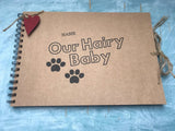 personalised dog scrapbook album, our hairy baby family pet memory book, pet scrapbook, custom pet photo album