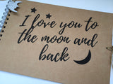 I love you to the moon and back scrapbook album, long distance relationship gift
