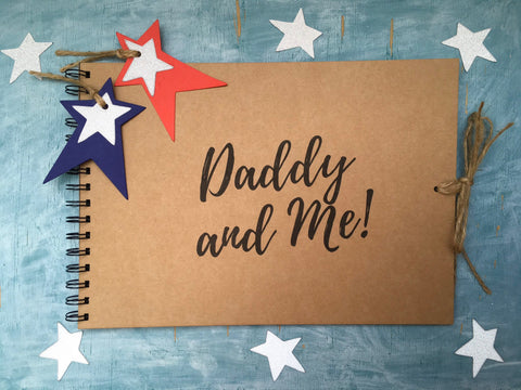 daddy and me scrapbook album, rustic memory book dad gift, personalised fathers day gift photo album, dad Christmas gift