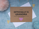 Personalised New baby congratulations card, officially a grandparent, grandma, grandad card, card for a new grandparent