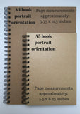 Recycled sketch book, Blank ART journal A4 or A5 kraft card smash book, blank scrapbook, brown kraft card sketchbook