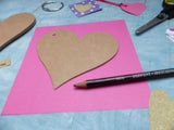Blank Heart shaped kraft board mini scrapbook album, mini diy scrapbook album for decorating, Valentine's Day gift ideas