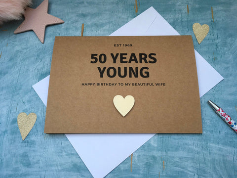 custom 50th birthday card, fifty years young, est 1971 50th birthday card for men born in 1971