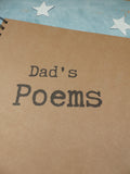 dads poems book, notebook for dad, personalised Fathers Day gift, dad birthday gift poetry journal, personalized gift for dad