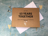 13th year wedding anniversary card anniversary gift card 13 years together for a wife husband lace anniversary