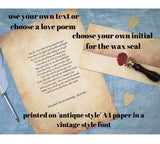 custom love letter, paper anniversary gift for her, valentines gift ideas, personalized valentines gift for him, romantic poetry