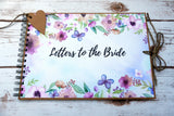 letters to the bride scrapbook album, watercolour flowers & butterflies letters for the bride memory book, bride to be gift boho wedding