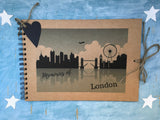 London scrapbook album, honeymoon memory book, memories of London travel journal personalized