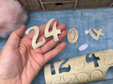 Advent Stickers, Stick on Advent numbers 1-24 in Gold or silver sticky backed glitter vinyl for DIY Advent Calendar making crafts