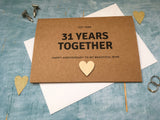 personalised or custom 31st anniversary card - 31 years together