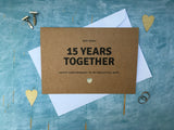 15th anniversary card, crystal anniversary card for 15 years together, 15th wedding anniversary card for wife est 2007