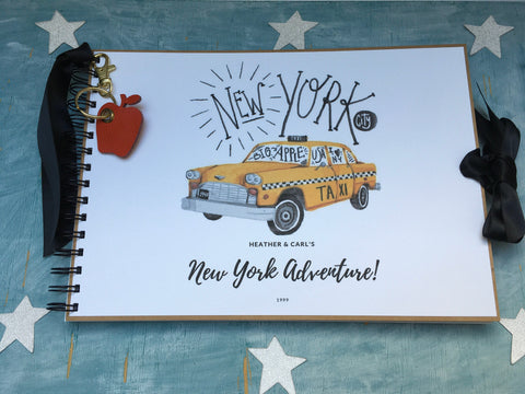 Personalised New York scrapbook album, USA travel journal, custom New York memory book