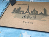 Paris scrapbook album, honeymoon memory book, Photos of Paris France travel journal personalized photo album scrapbook