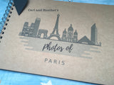 Paris scrapbook album, honeymoon memory book, Photos of Paris France travel journal personalized photo album scrapbook
