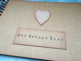 Our second year scrapbook album, 2 year anniversary gift for husband, 2nd anniversary gift for wife, cotton anniversary gift