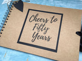 50th birthday gift for husband, cheers to fifty years personalised scrapbook album, 50th birthday party guest book or photo booth book