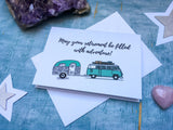 custom or personalised blue retro Campervan retirement card - may your retirement be filled with adventure