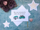 Personalized Camper van retirement card, retro campervan card for coworker, may your retirement be filled with adventure campervan card