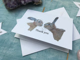 Thank you Hares - set of wildlife animal illustration thank you cards
