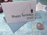 Grandad birthday card for fisherman, male birthday card for step dad, angler birthday card for dad, fishing birthday card for father in law