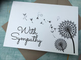 With sympathy simple printed condolence card