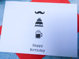 Simple white printed birthday card