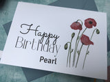 Poppy happy birthday card