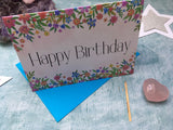 Pretty floral print happy birthday card