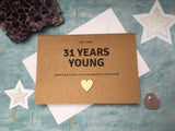 Personalised or custom 31st birthday card - 31 years young