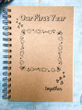 our first year together journal, one year anniversary gift for boyfriend, first anniversary notebook journal