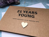Personalised or custom 21st birthday card - 21 years young
