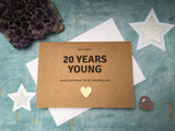 Personalized or custom 20th birthday card - 20 years young