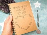 memories of our first year together scrapbook journal, one year anniversary gift for boyfriend