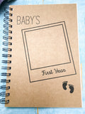 Baby’s first year journal, personalized baby journal, A4 or A5 custom baby scrapbook, pregnancy gift, baby shower gift, new baby gift