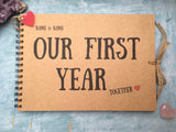 our first year together scrapbook album, one year anniversary gifts for boyfriend, 1 year anniversary gift for boyfriend, paper anniversary