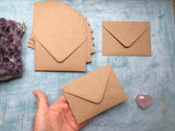 Mini envelopes, small kraft brown envelopes, C7 kraft brown envelopes, C7 kraft envelopes for envelope guestbooks